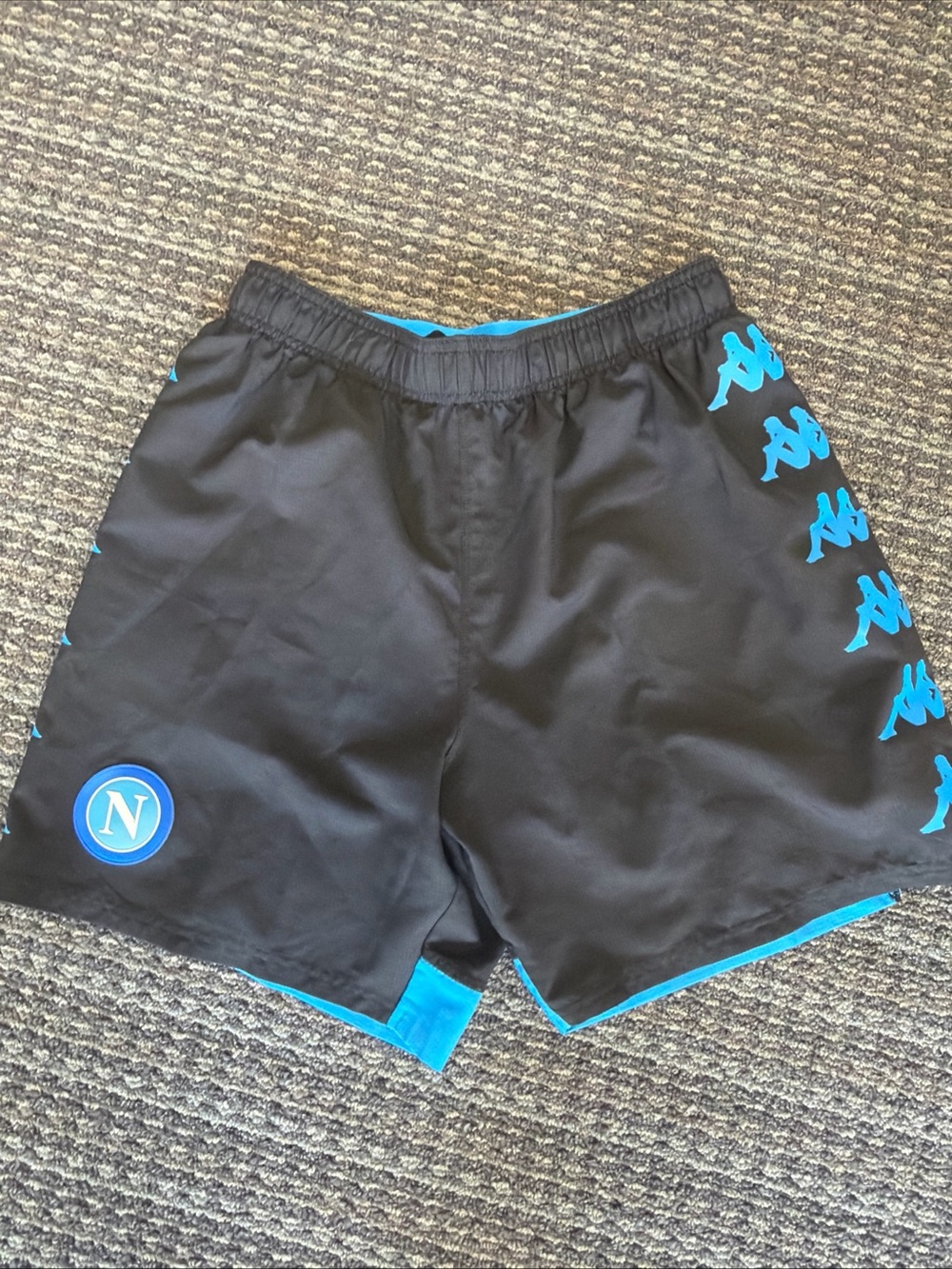 Kappa Black Shorts with Bright Blue Waistband